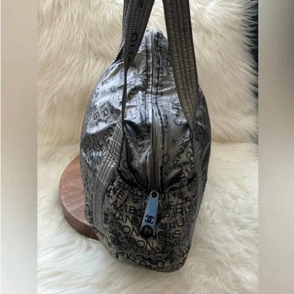CHANEL Rue Cambon Silver/Black Bowler Bag (12580801) w/COA 🖤Host Pick🖤
